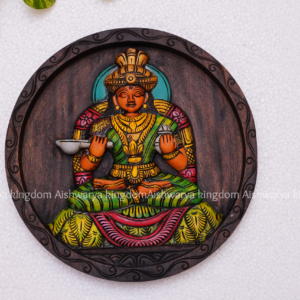Wooden Handcrafted Carved Annapoorni Wall Plate – Home Decor