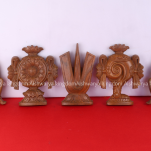 Wooden Handcrafted Namam Sangu Chakram Hanuman Garudan Wall Mount – Home Decor