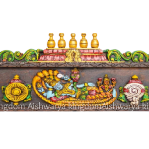 Wooden Handicrafts Ranganadhar, Anjaneyar & Garudar Panel with Temple Beeding