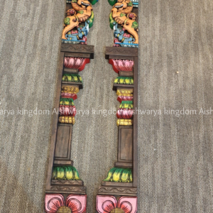 Wooden Handcrafted Yazhi with Elephant Side Pillar Wall Mount – Home Decor