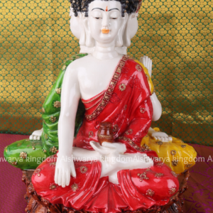 3 Buddha With One Statue - Marble Dust