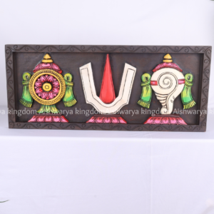Wooden Handcrafted U Namam with Beeding Polished Panel