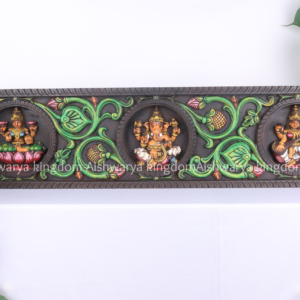 Wooden Handcrafted SPL 3 God Carved Kodi Painted Panel