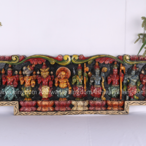 Wooden Handcrafted Antique Dasavatharam Panel