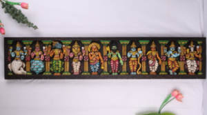 Wooden Handcrafted Dasavatharam Panel Box Type Painted