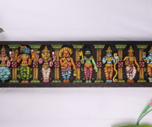 Wooden Handcrafted Dasavatharam Panel Box Type Painted