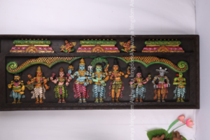 Wooden Handcrafted Meenakshi Thirukalyanam Painted Panel