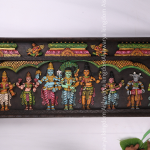 Wooden Handcrafted Meenakshi Thirukalyanam Painted Panel