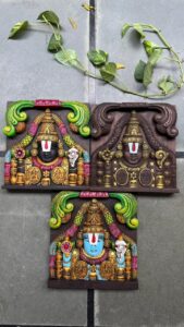 Balaji Panel 9 Inches Wooden | Lord Balaji Wall Panel for Home & Pooja Decor