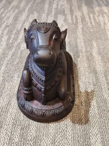 Wooden Nandi Statue Handcrafted