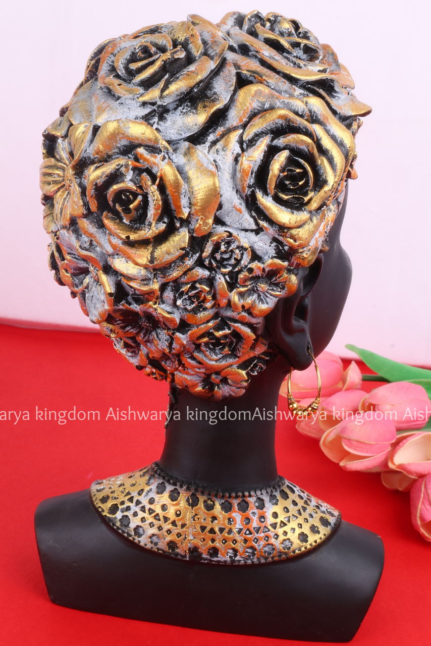 Handmade Terracotta African Lady Head Statue