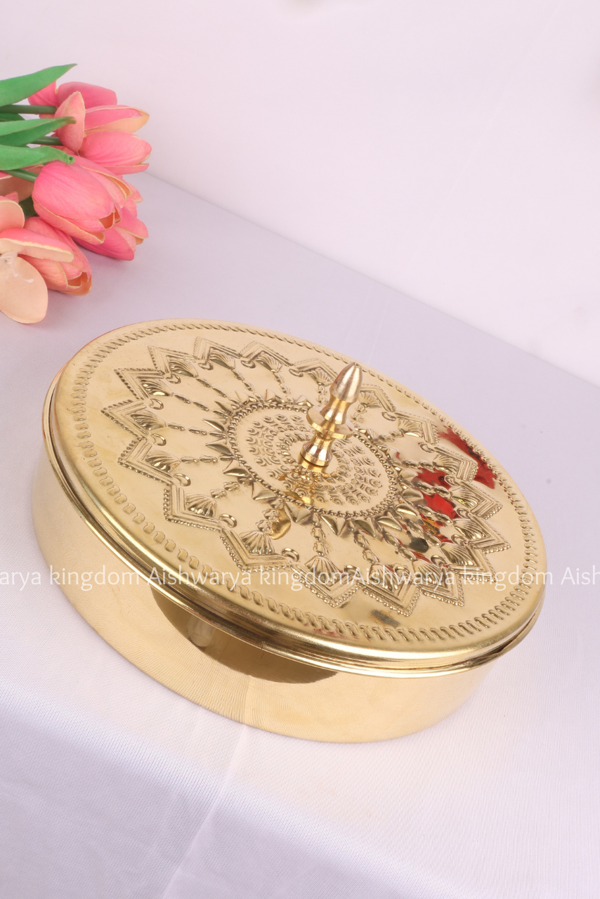 Brass Round Masala Box