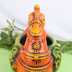 Handmade Terracotta Painted Duck Pot for Home & Garden Decor