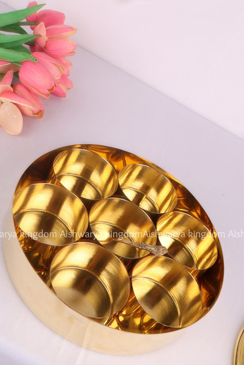 Brass Round Masala Box