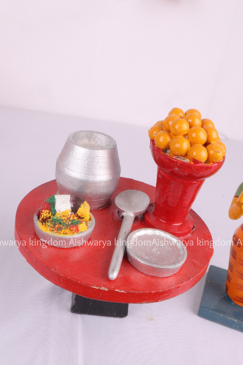 Handcrafted Wooden Pani Puri Vendor Etikoppaka Toy