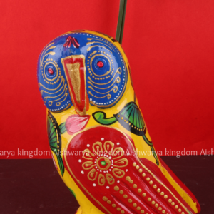 Wooden Handcrafted Multi Color Painted Owl Figurine | Decorative Owl Statue