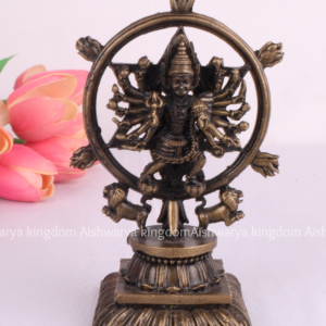 Brass Chakrathalvar (Bronze Finish) Statue