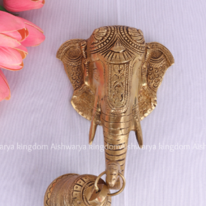 Brass Ganesha Head with Bell