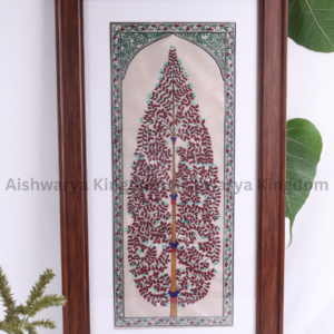 Pattachitra red Leaf Frame 22 Inch