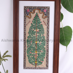 Pattachitra green Leaf Frame 22 Inch
