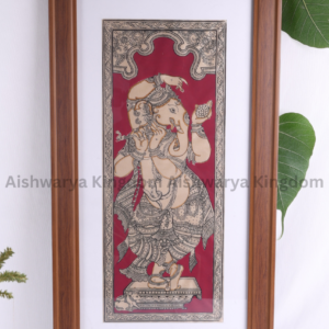 Pattachitra Frame Red Dancing Ganesha Frame 22 Inch