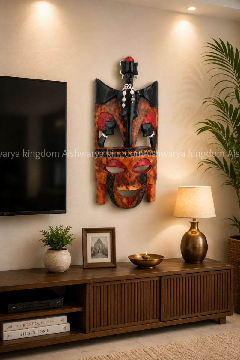 Hand Carved Original Vintage African Ceremony Mask | Traditional Wall Decor