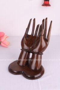Wooden Carved Hand Shaped Ring Holder Stand