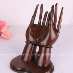 Wooden Carved Hand Shaped Ring Holder Stand