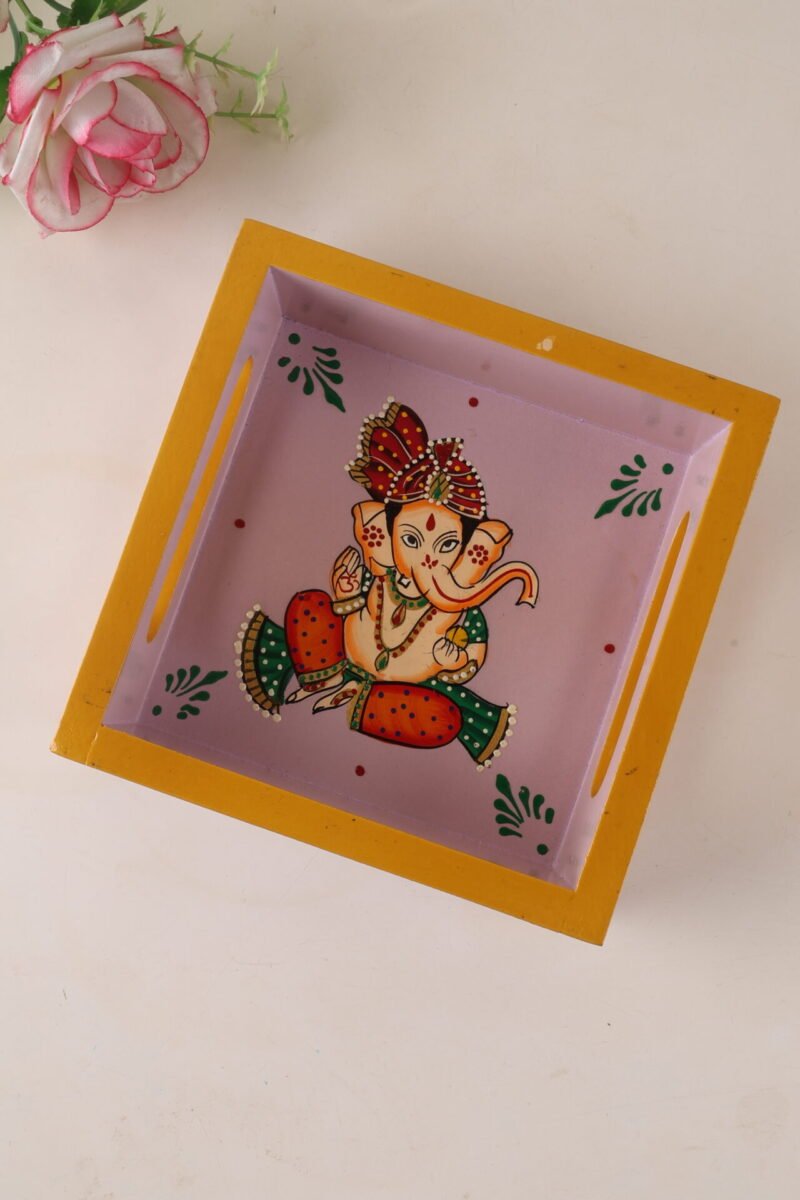 Hand painted ganesha tray