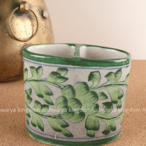 Blue Pottery Pen & Brush Holder | Handmade Desk Décor