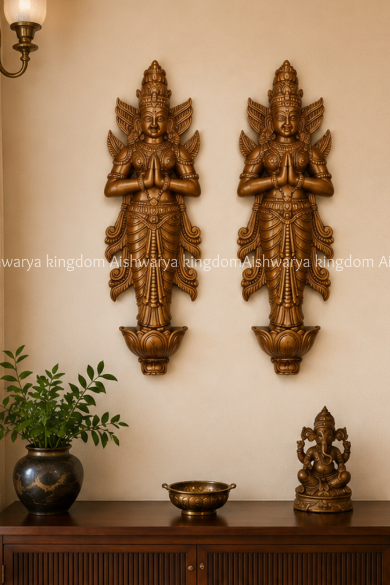 Wooden Dwarapalika or Casual Ram Sita Wall Decor