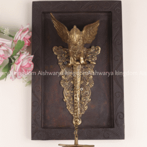 Brass Parrot Diya on Wooden Frame | Traditional Decor