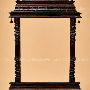Pure Rosewood Gopuram with Side Pillar Pooja Setup
