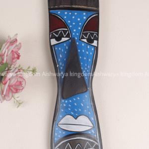 Blue Dot Pattern African Tribal Face Hanging