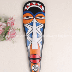 Narrow Geometric Tribal Face Wall Hanging