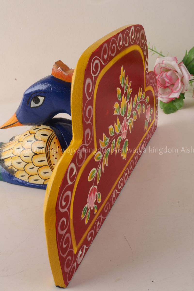 Hand Painted Peacock Wall Shelf