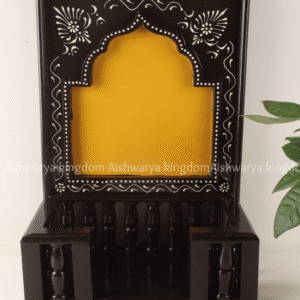 Wooden hand painted jharokha frame with stand - Yellow