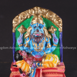 Sri Jwala Narasimha golu doll paper mache with gold temple arch