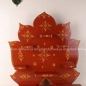 Wooden lotus shaped golu display stand hand-painted