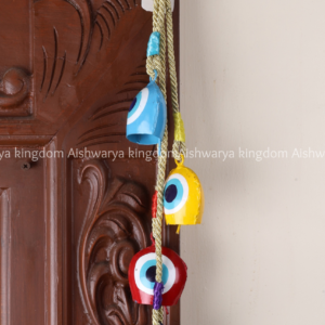 Evil eye wind chime nazar battu hanging bells yellow red blue