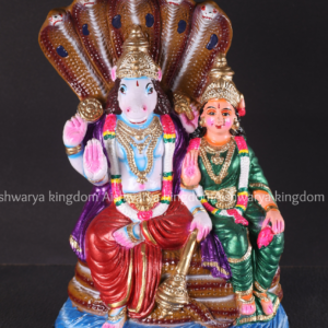 Lakshmi Narayanan golu doll paper mache with Adishesha snake canopy design