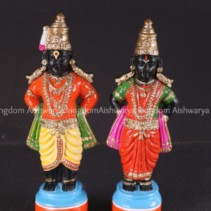 Pandurangan Rukmini golu doll pair paper mache with gold crown for Navaratri