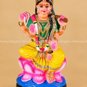 Bala Andal golu doll paper mache yellow color seated on lotus