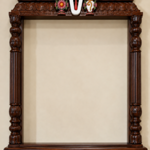 Wooden pooja mandir door frame sangu chakram namam design