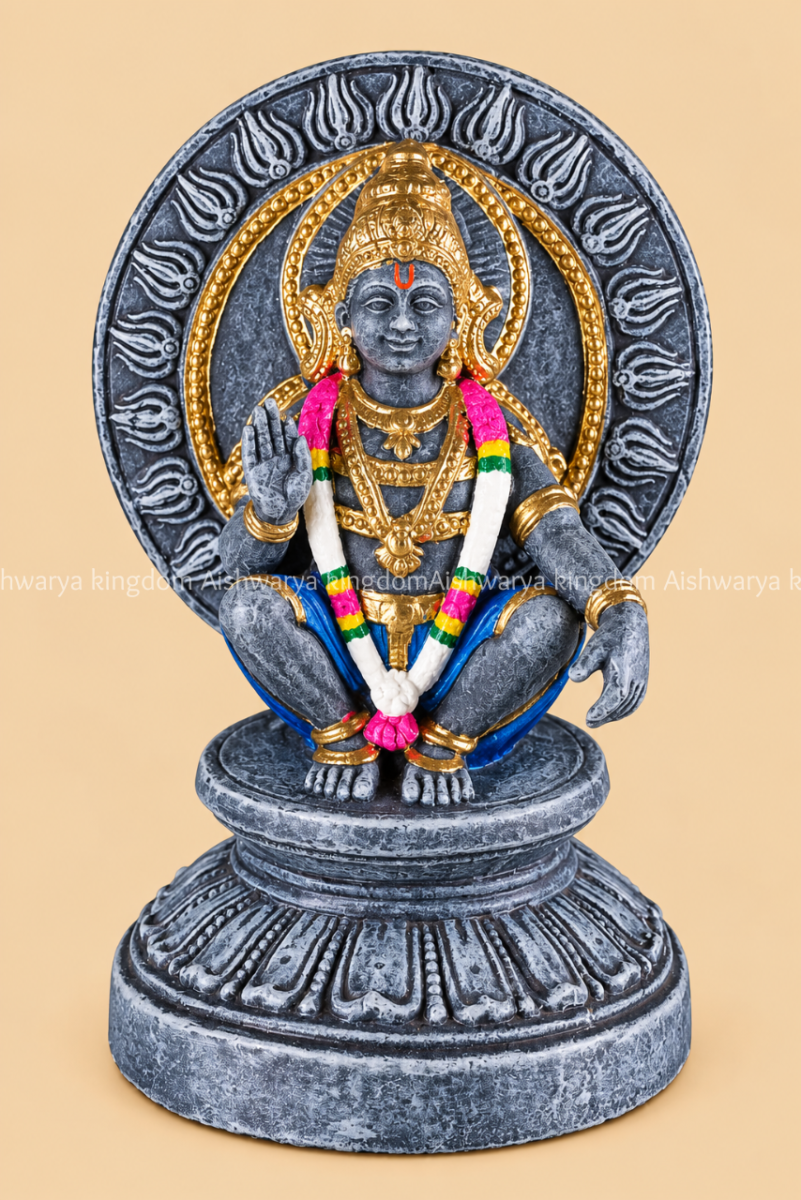 Ayyappan golu doll paper mache with gold crown for Navaratri
