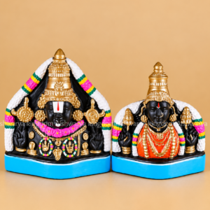 Balaji Padmavathi golu doll pair paper mache black stone finish