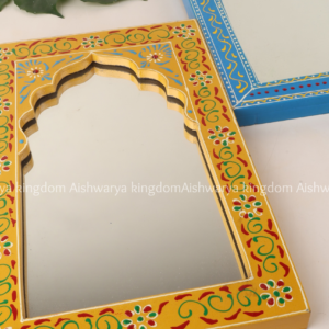 Wooden hand-painted arch wall mirror