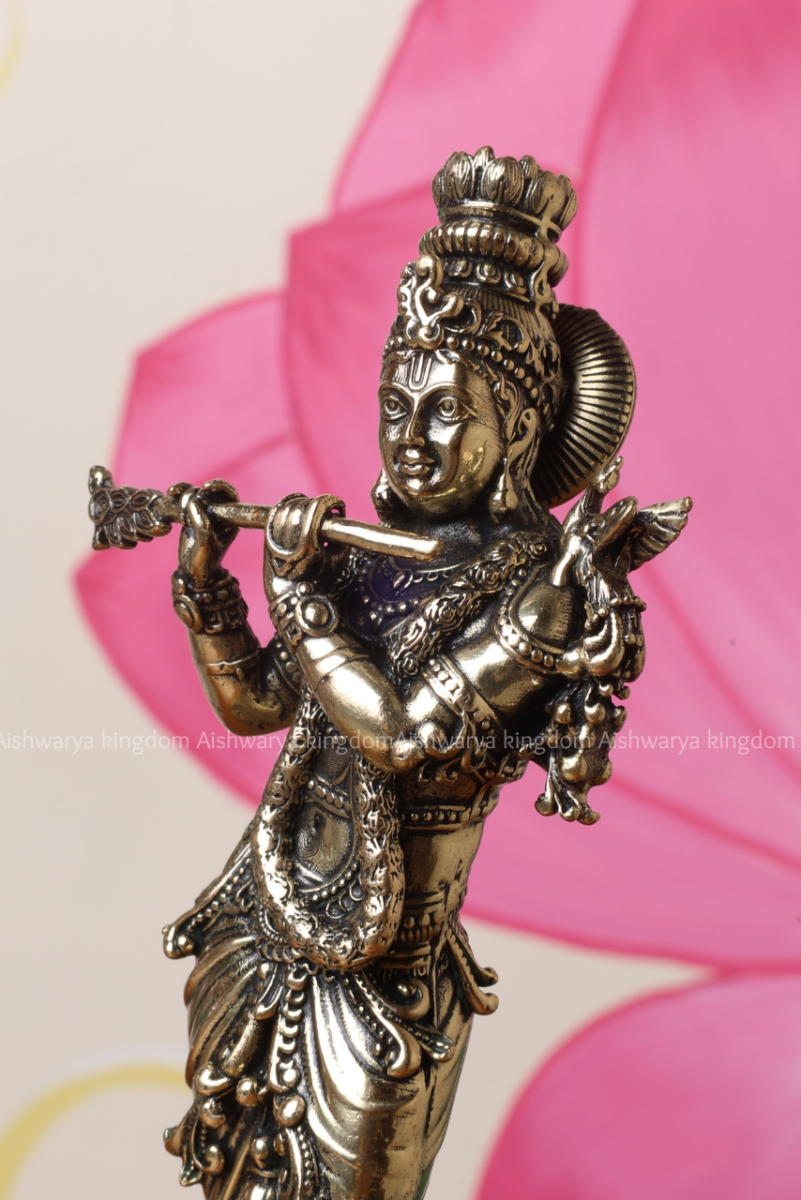 Brass Lord Krishna Statue