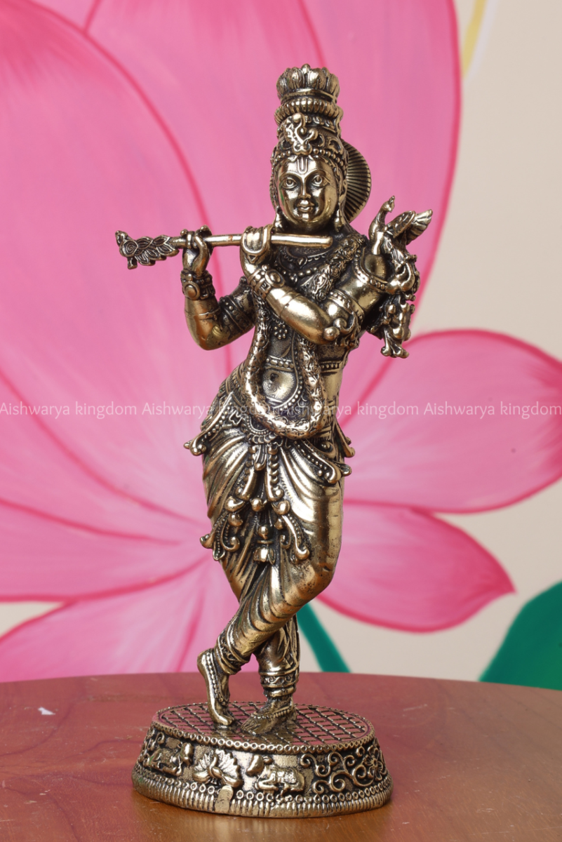 Brass Lord Krishna Statue