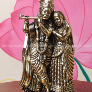 Brass Flute Radha Krishna Statue
